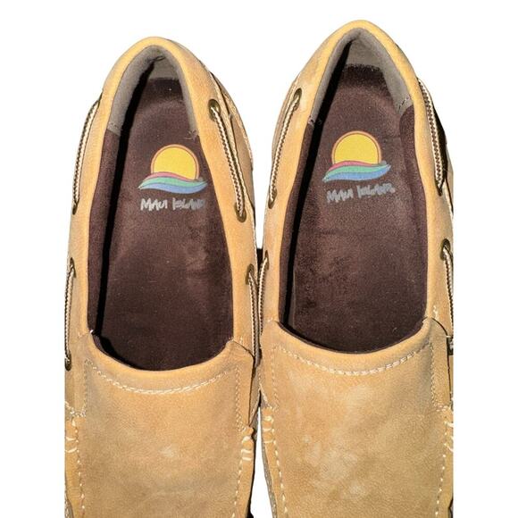 Maui Island League Men’s Loafer Boat Shoes Size 9M Tan Excellent Condition - Picture 7 of 7